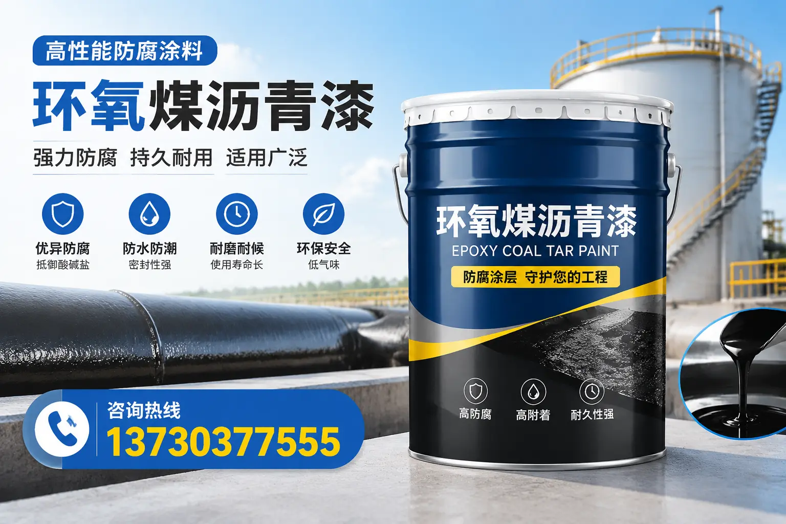 环氧煤沥青漆的耐久性分析，适合普洱的使用场景